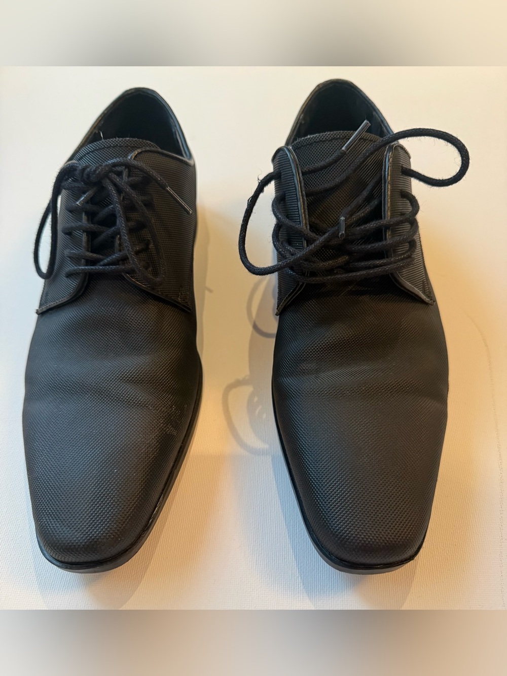 Aldo Black Textured Lace-Up Oxfords